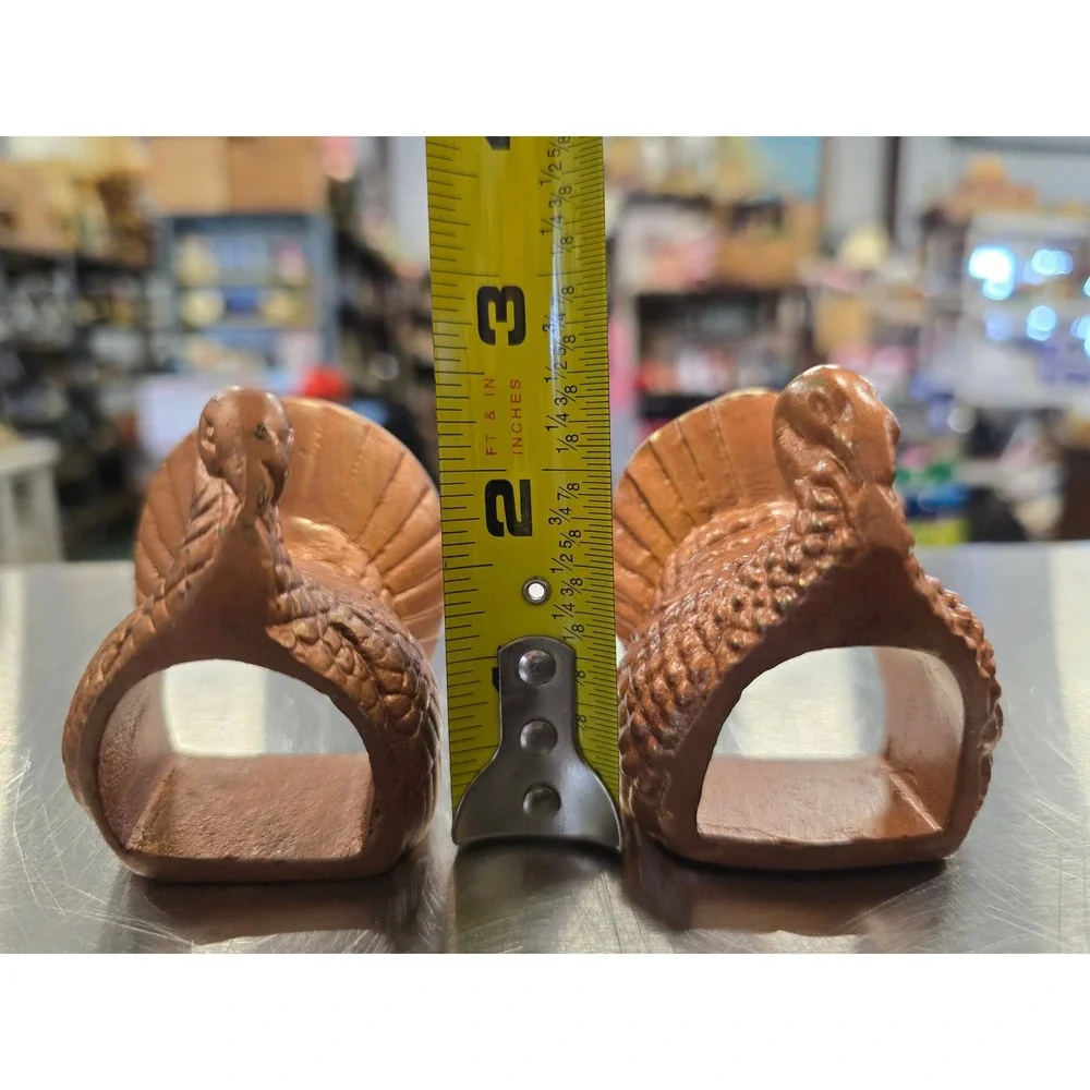 Set of 2‎ metal Turkey copper clr Napkin Ring table decor, boldlook Thanksgiving